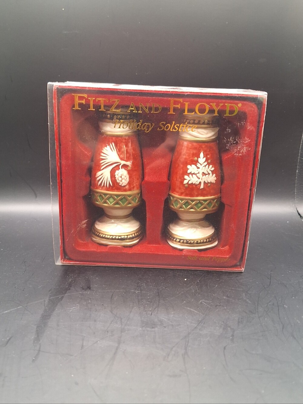 2005 Fitz and Floyd Holiday Solstice Salt and Pepper Shakers